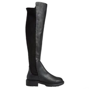 NEW EXPRESS Over The Knee Chunky Lug Sole Pull On Black Tall Boots 9